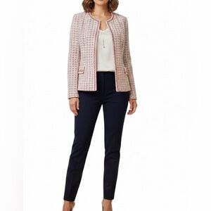 St. John Collection Red and White Tweed Blazer